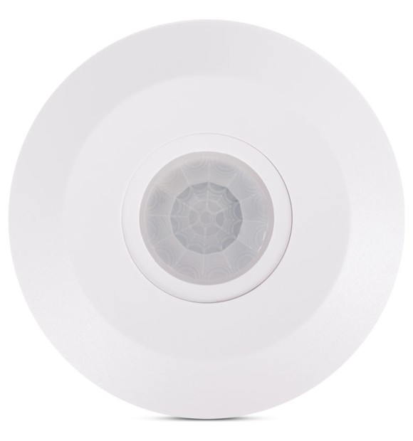 Senzor de miscare PIR 360 grade 2000W IP40 alb SLIM, montaj pe tavan