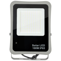Proiector solar LED 100W 6500K IP65 cu telecomanda, gri V1 - vedere laterala
