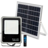 Proiector solar LED 100W 6500K IP65 cu telecomanda, gri V1 - imagine 8