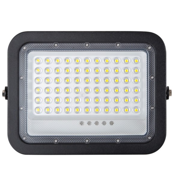 Proiector solar LED 100W 6500K IP65 negru V2 cu telecomanda Novelite