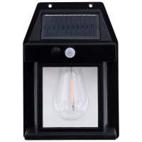 Lampa solara decorativa gradina Bayern 3W 3000K IP44 cu senzor de miscare, negru