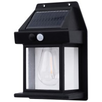 Lampa solara decorativa gradina Bayern 3W 3000K IP44 cu senzor de miscare, negru - vedere laterala