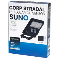 Corp stradal solar LED 40W 3CCT IP54 cu senzor SUNO Novelite - vedere laterala