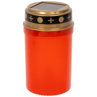 Lampa solara decorativa candela 24cm rosu, set 12 buc, Erste