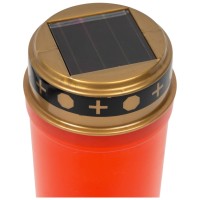 Lampa solara decorativa candela 24cm rosu, set 12 buc, Erste - vedere laterala