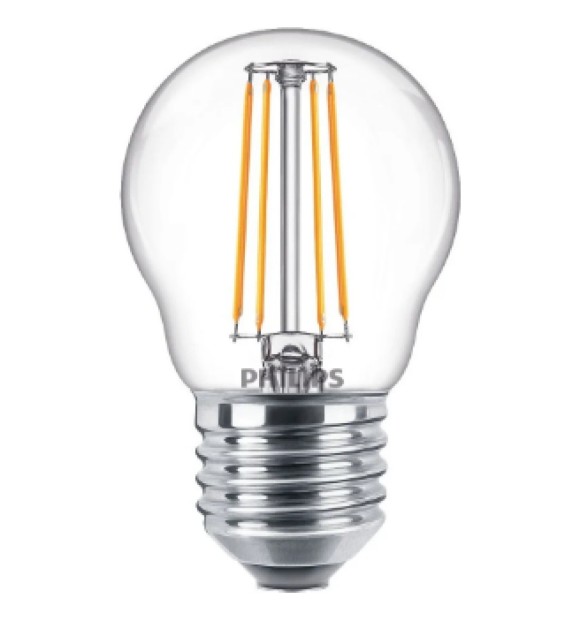 Bec LED Filament Sfera P45 4.3W E14 2700K Alb Cald - Philips CorePro