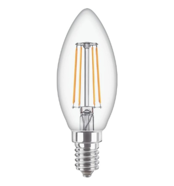 Bec LED filament lumanare 4.3W E14 2700K Alb Cald - Philips CorePro