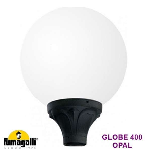 Corp Pietonal Fumagalli GLOBE 400 OPAL E27 Negru IP55 fara sursa