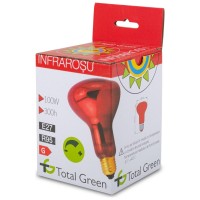 Bec infrarosu (lampa de caldura) R95 100W E27 rosu, Total Green - detaliu