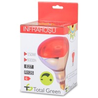 Bec infrarosu (lampa de caldura) R125 150W E27 rosu, Total Green - detaliu