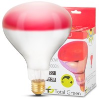 Bec infrarosu (lampa de caldura) R125 150W E27 rosu, Total Green - ambalaj