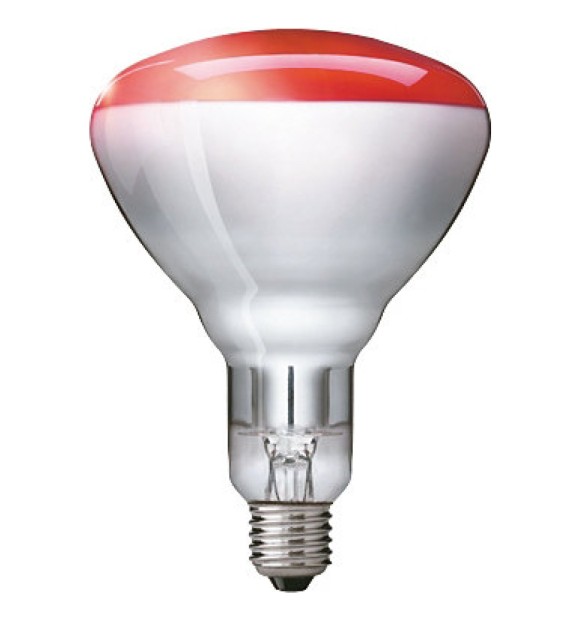 Bec infrarosu (lampa de caldura) BR125 150W E27 rosu, Philips