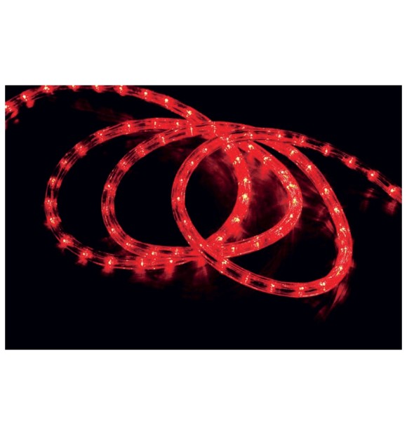 Tub luminos LED rosu 50m rola O12mm, furtun flexibil exterior