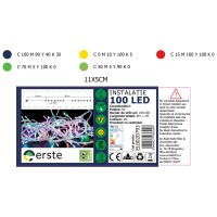 Instalatie Craciun 100 LED 8m, lumina alba, interior IP20 - vedere laterala