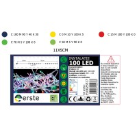 Instalatie Craciun 100 LED 8m Multicolor, interior IP20 - vedere laterala