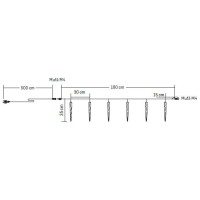 Stalactite luminoase 120 LED 6400K alb rece, exterior IP44 - vedere laterala