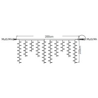 Ghirlanda extensibila 100 LED 7.2W 2m, alb rece 6400K - vedere laterala