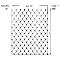 Plasa luminoasa LED 144 LED 1.5m alb cald, extensibila 7.2W - vedere laterala