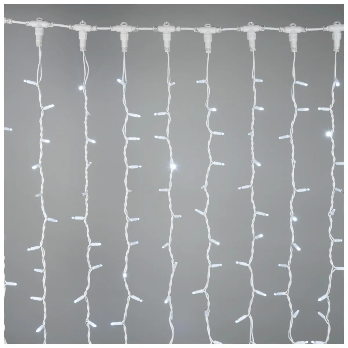 Perdea luminoasa Craciun 494 LED alb rece, decor festiv
