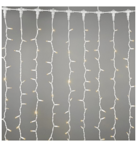 Perdea luminoasa 494 LED alb cald, decor de Craciun
