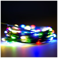 Instalatie Craciun 150 LED 15m multicolor, exterior IP44 cu timer - vedere laterala
