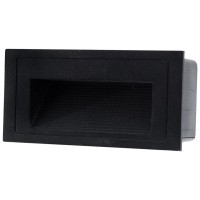 Spot incastrat treapta LED 3W 3000K IP54 negru, Erste