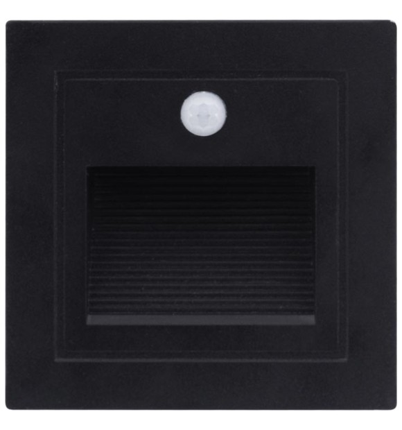 Spot incastrat treapta LED 3W 3000K IP54 cu senzor, negru, Erste