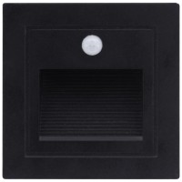 Spot incastrat treapta LED 3W 3000K IP54 cu senzor, negru, Erste