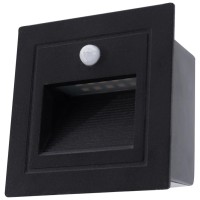 Spot incastrat treapta LED 3W 3000K IP54 cu senzor, negru, Erste - detaliu