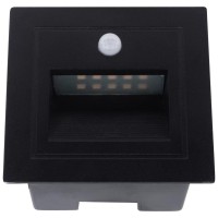Spot incastrat treapta LED 3W 3000K IP54 cu senzor, negru, Erste - ambalaj