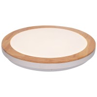 Plafoniera LED Roundwood 36W 4000K 39cm alb si natur, Erste - vedere laterala