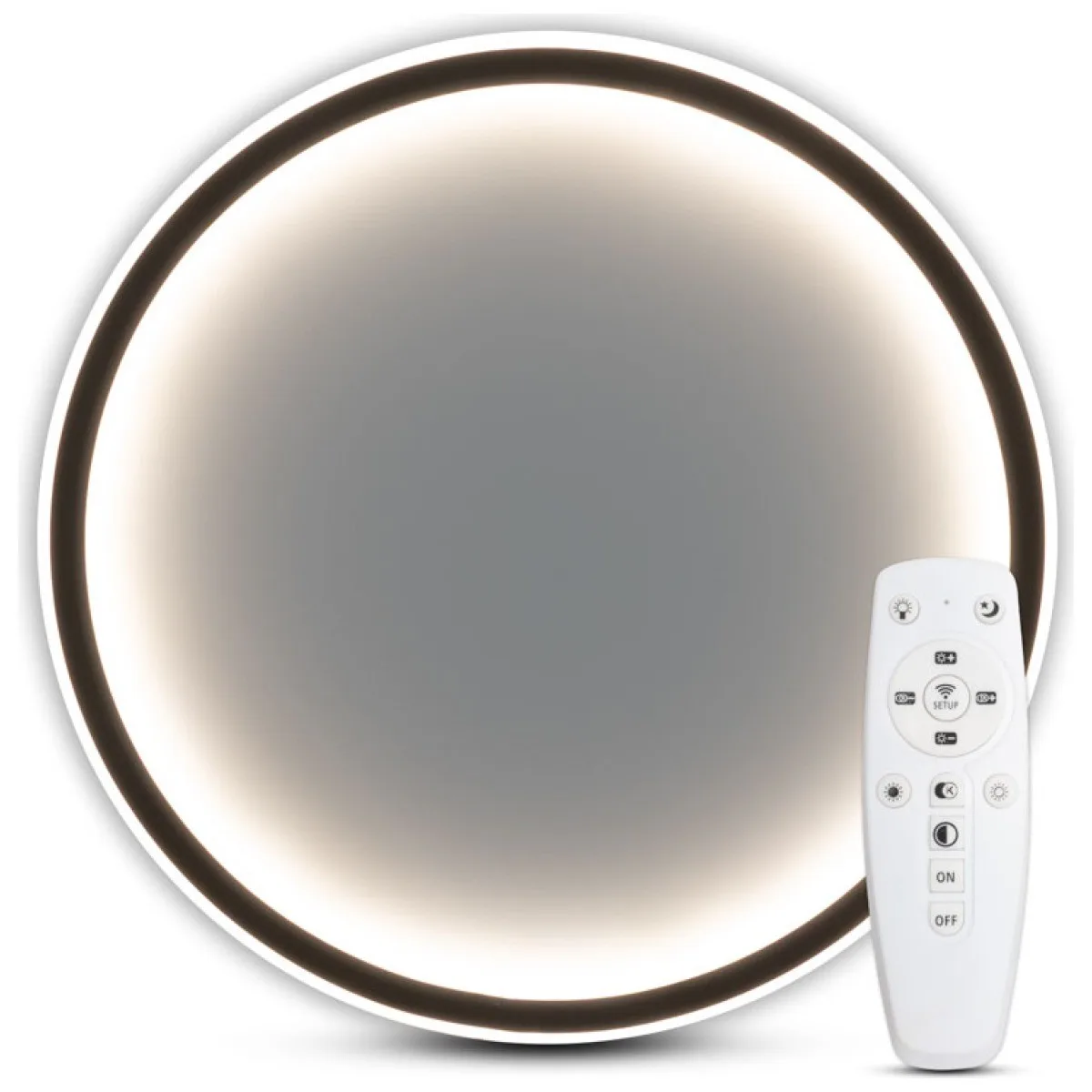 Plafoniera LED Frodo 35W CCT 3000-6000K 40cm IP20, alb-negru, Erste