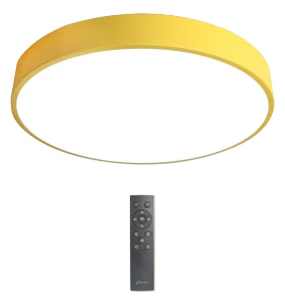 Plafoniera LED Macaron 52W CCT 3000-6000K, 50cm, galben, Erste