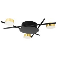Plafoniera LED Kira 18W 3000K 1080lm 590mm negru-auriu, Erste