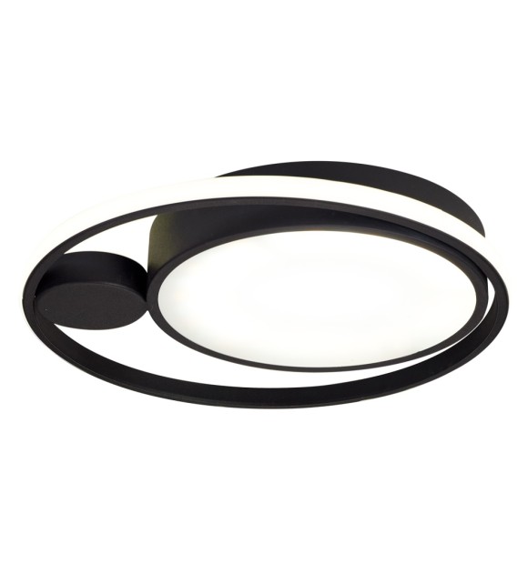 Plafoniera LED Yumo 36W 4000K 42cm rotunda, negru, Erste