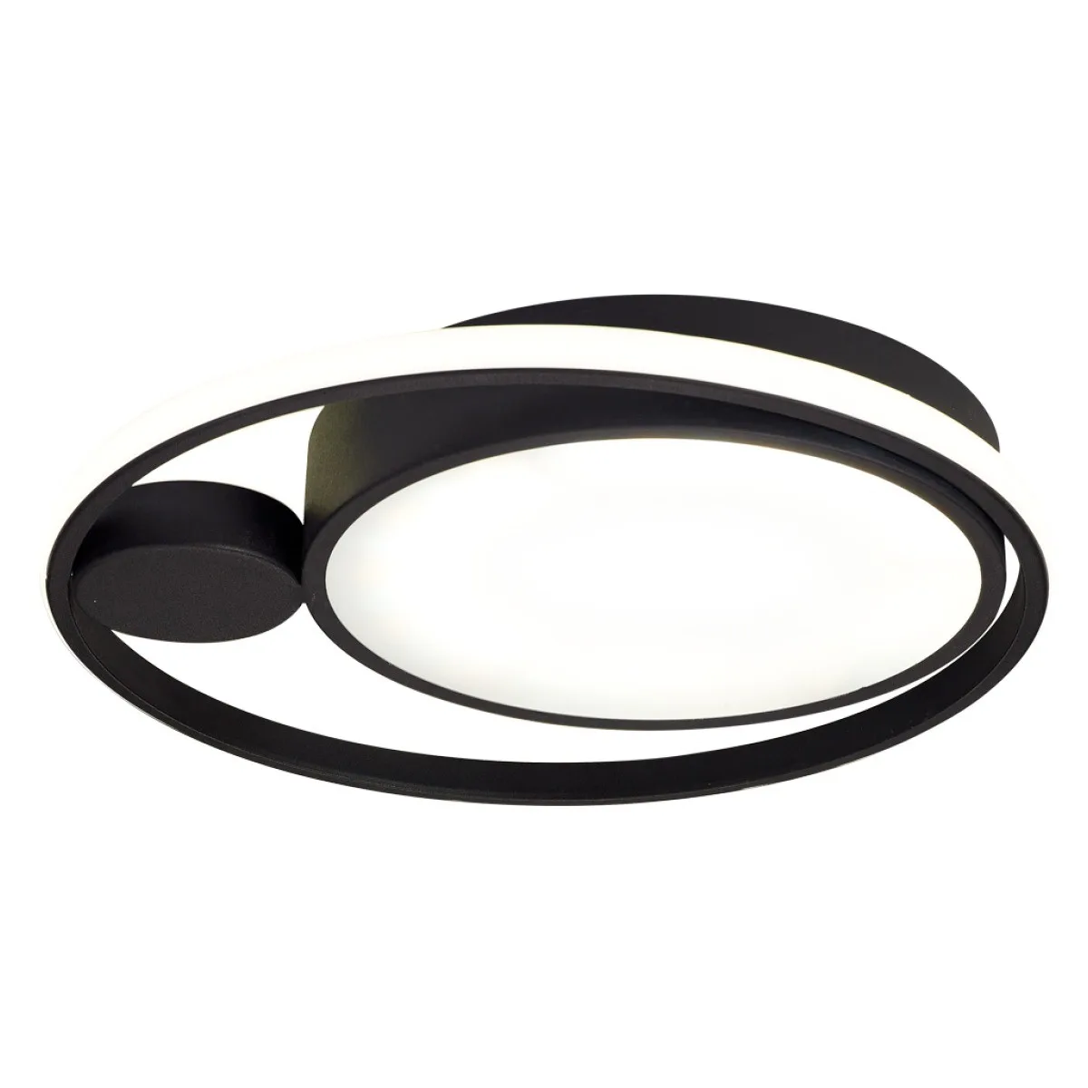 Plafoniera LED Yumo 36W 4000K 42cm rotunda, negru, Erste