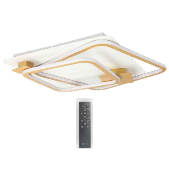 Plafoniera Magnus LED 92W 6400lm 3CCT 64x44cm, alb-auriu Erste