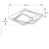 Plafoniera Magnus LED 92W 6400lm 3CCT 64x44cm, alb-auriu Erste - vedere laterala