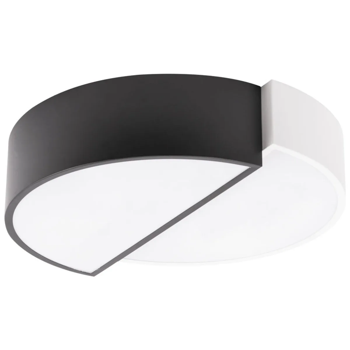 Plafoniera LED Half 34W 3CCT 3000-6500K 42cm alb-negru, Erste