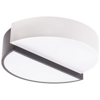 Plafoniera LED Half 34W 3CCT 3000-6500K 42cm alb-negru, Erste - vedere laterala