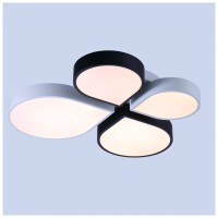 Plafoniera Cicek LED 50W 2560lm 3 nuante CCT 53cm alb-negru, Erste - vedere laterala