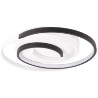 Plafoniera Snail LED 45W 3CCT 3000-6500K 42cm slim, alb-negru, Erste - vedere laterala