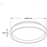 Plafoniera Blaze LED 32W 2240lm 3CCT 39cm, negru-auriu - vedere laterala