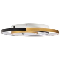 Plafoniera LED Trim 30W 42cm CCT 3000-6500K, negru auriu, Erste - vedere laterala