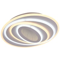 Plafoniera LED Roof 96W 3CCT dimabila cu telecomanda, 50x40cm, alba - vedere laterala