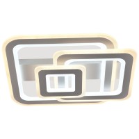 Plafoniera LED Mera 136W 3CCT dimabila cu telecomanda, 50x43 cm, alb - vedere laterala