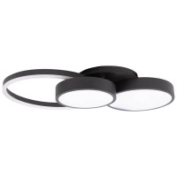 Plafoniera Sobek LED 45W 3CCT 60cm IP20, negru, Erste