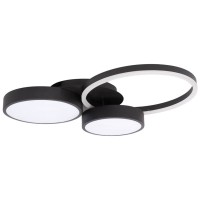 Plafoniera Sobek LED 45W 3CCT 60cm IP20, negru, Erste - vedere laterala
