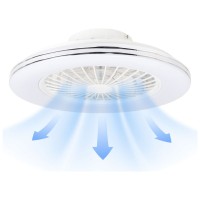 Plafoniera ventilator Breezy 48W+15W CCT 49cm alb, Erste