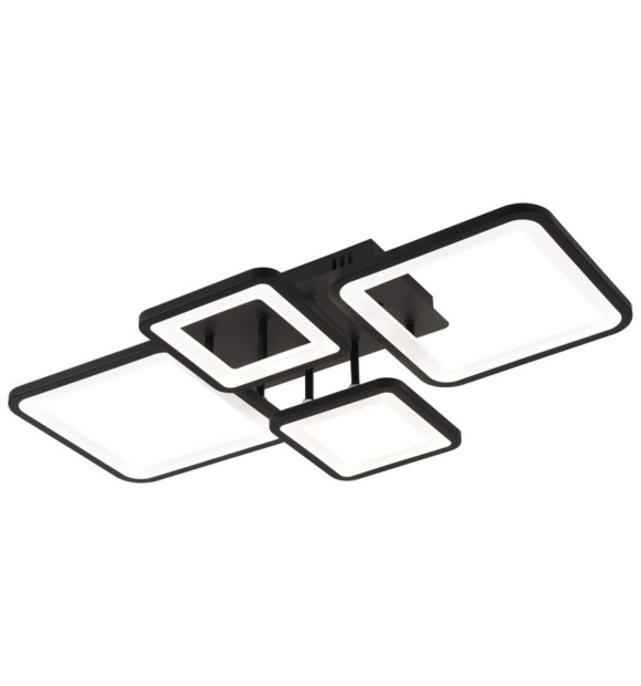 Plafoniera Ambient LED 70W 3CCT 3850lm, 67x40 cm, negru, Erste